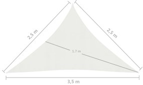 Πανί Σκίασης Λευκό 2,5 x 2,5 x 3,5 μ. από HDPE 160 γρ./μ² - Λευκό