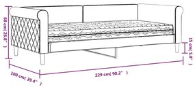 Καναπέ Κρεβάτι με Στρώμα Σκούρο πράσινο 90 x 200 εκ. Βελούδινος - Πράσινο