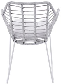 Καρέκλα - Πολυθρόνα RADLEY C5300.02 Μεταλλική Λευκή Mατ με Wicker Γκρί 61x64x82 εκ. 61x64x82 εκ.