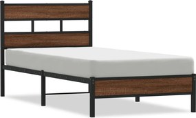 vidaXL Πλαίσιο Κρεβατιού Χωρ. Στρώμα Καφέ Δρυς 75x190εκ Επεξ. Ξύλο