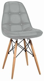 Καρέκλα Amanta Grey 10-0083 46Χ51Χ82cm Μέταλλο,Τεχνόδερμα,Ξύλο