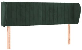 vidaXL Κεφαλάρι με Πτερύγια Σκούρο Πράσινο 147x23x78/88 εκ. Βελούδινο