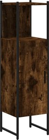 vidaXL Ντουλάπι Μπάνιου Καπνιστή Δρυς 33x33x120,5 εκ. Επεξεργ. Ξύλο