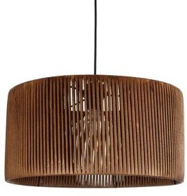 KYCLOS 203-0047 Boho Κρεμαστό Φωτιστικό Καπέλο Μονόφωτο 1 x E27 IP20 Καφέ Rattan-M40 x Π40 x Υ25.5cm Globostar 203-0047 Καφέ