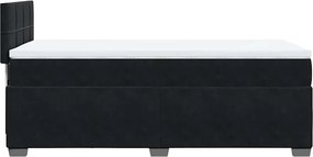 vidaXL Κρεβάτι Boxspring με Στρώμα Μαύρο Single Βελούδινο