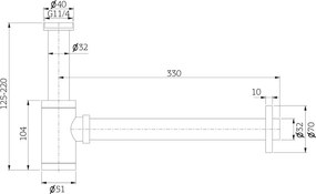 Orabella 15229 Brushed Nickel - Σιφώνι νιπτήρα
