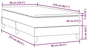 ΚΡΕΒΑΤΙ BOXSPRING ΜΕ ΣΤΡΩΜΑ ΣΚΟΥΡΟ ΓΚΡΙ 90X210 ΕΚ. ΒΕΛΟΥΔΙΝΟ 3315904