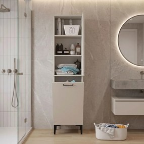 Ντουλάπι με καλάθι απλύτων Singa Megapap χρώμα sandstone 45x40x180εκ.