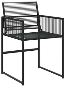 vidaXL Σέτ φαγητού για κήπο 5 pcs Μαύρο Χάλυβας με επίστρωση πούδρας