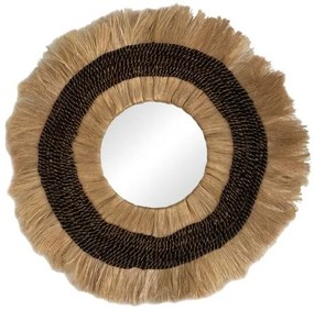 Καθρέπτης Verone Inart abaca σε φυσικό Φ80x5εκ 339-000030 339-000030 Καφέ