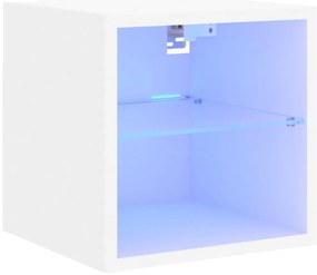 vidaXL Έπιπλο Τοίχου Τηλεόρασης με LED Λευκό 30 x 28,5 x 30 εκ.
