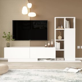 Σύνθετο σαλονιού Damon pakoworld σε λευκή απόχρωση 140x29.5x39.5εκ (1 τεμάχια)