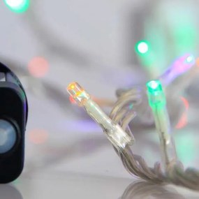 240 πολύχρωμα χριστουγεννιάτικα λαμπάκια led με 8 προγράμματα διάφανο καλώδιο 300cm IP44