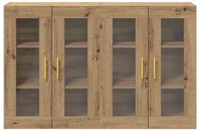 vidaXL Κρεμαστά Ντουλάπια 2 τεμάχια Καρυδιά 69,5x34x90 εκ Επεξεργασμένο Ξύλο