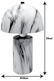 Επιτραπέζιο φωτιστικό Euphore Inart E27 λευκό μαρμάρου κεραμικό Φ18x29εκ