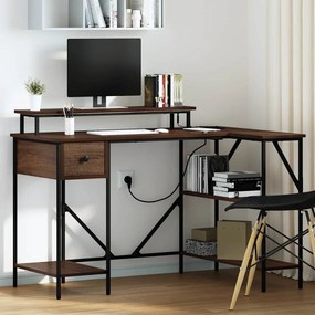 vidaXL Γραφείο Καφέ δρυς 120 x 79 x 86.5 εκ. Επεξεργασμένο ξύλο