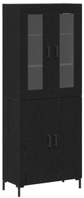 vidaXL Highboard Επιτοίχιο 2 pcs Μαύρη δρυς 69.5 x 34 x 180 εκ.