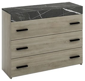 METROPOLIS ΚΟΜΟΤΑ 3ΣΥΡΤΑΡΙΑ SONOMA ΣΚΟΥΡΟ ΠΕΤΡΑ 105x45xH78cm - 09-1195 - 09-1195