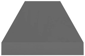 vidaXL Ράφια Τοίχου Γυαλιστερά Γκρι 4 Τεμάχια 90 x 23,5 x 3,8 εκ. MDF
