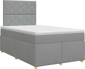 vidaXL Κρεβάτι box spring με στρώμα Ανοιχτό γκρι 120 x 190 cm Ύφασμα