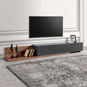 Megapap Έπιπλο Τηλεόρασης Enstey Καρυδί - Ανθρακί 260x41,8x33,5εκ.