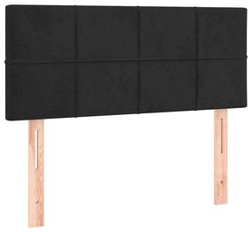 vidaXL Κρεβάτι Boxspring με Στρώμα &amp; LED Μαύρο 80x200 εκ. Βελούδινο