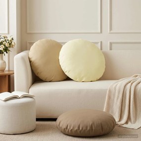 vidaXL Κάλυμμα Μαξιλαριού 2 pcs HEERLEN Μπεζ Ø 60 cm Πολυεστέρας