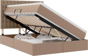 vidaXL Κρεβάτι Αποθήκης Καπουτσίνο 140 x 200 cm Τεχνητό Δέρμα