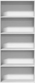 vidaXL Βιβλιοθήκη με 5 Ράφια Λευκή 80x30x189 εκ. Επεξεργασμένο Ξύλο