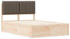 vidaXL Σκελετός Κρεβατιού με Επενδεδυμένο Κεφαλάρι Taupe 120 x 200 cm