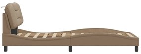 Πλαίσιο Κρεβατιού με Κεφαλάρι Καπουτσίνο 90x190 εκ. Συνθ. Δέρμα - Καφέ