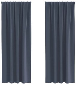 vidaXL Κουρτίνες με κουρτίνες 2 pcs Ανθρακί Πολυεστέρας