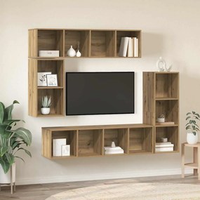 vidaXL Σετ επίπλου τηλεόρασης 4 pcs Artisan Oak Επεξεργασμένο ξύλο