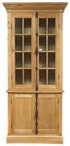 Artekko Βιτρίνα με ντουλάπι από ξύλο μασίφ (100x45x220)cm