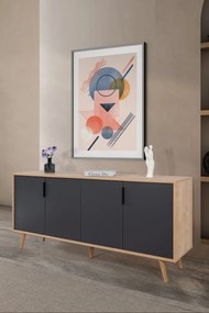 Κονσόλα Sapphire Δρυς / Ανθρακί PROCI 180x44x18