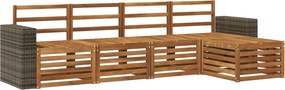 vidaXL Σειρά Καναπέ Εξωτερικού 5 pcs Φυσικό