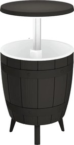 vidaXL Τραπέζι / Ψυγείο 3 σε 1 Μαύρο από Πολυπροπυλένιο