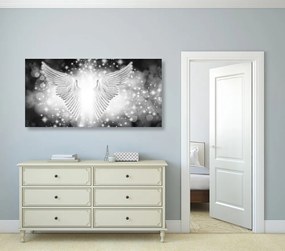 Εικόνα ασπρόμαυρων φτερών με αφηρημένα στοιχεία - 120x60
