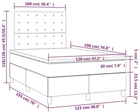 ΚΡΕΒΑΤΙ BOXSPRING ΜΕ ΣΤΡΩΜΑ ΣΚΟΥΡΟ ΜΠΛΕ 120X190 ΕΚ. ΒΕΛΟΥΔΙΝΟ 3270023