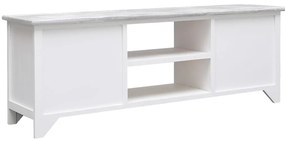 vidaXL Έπιπλο Τηλεόρασης Λευκό/Γκρι 108x30x40 εκ. Μασίφ Ξύλο Παυλώνιας