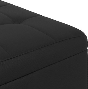 vidaXL Οθωμανικό αποθήκευσης Μαύρο 80 x 80 x 45 cm Τεχνητό δέρμα