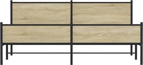 vidaXL Σκελετός Κρεβ. Χωρίς Στρώμα Sonoma Δρυς 200x200 εκ. Μεταλλικό