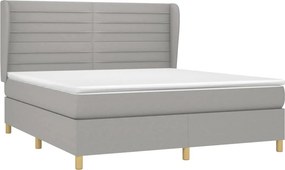 vidaXL Κρεβάτι Boxspring με Στρώμα Αν. Πράσινο 160x200εκ Υφασμάτινο