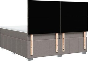 vidaXL Κρεβάτι Boxspring με Στρώμα Taupe 200x200 εκ. Υφασμάτινο