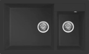 Elleci Quadra 440 - Νεροχύτης Κουζίνας Γρανίτη 81,5x50 - Nero