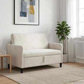 vidaXL Καναπές με Αποθήκευση Κρεμ 122 x 78 x 87 εκ Πολυεστέρας