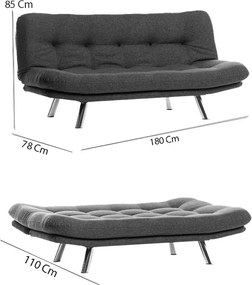 3-Seat Sofa-Bed Misa Small Sofabed - Dark Grey Dark Grey