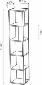 Βιβλιοθήκη Λευκό PIANO 34x34x161