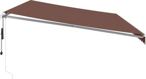vidaXL Τέντα Πτυσσόμενη Αυτόματη Καφέ 600x350 εκ.