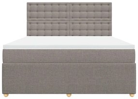 vidaXL Κρεβάτι Boxspring με Στρώμα Taupe 180x200 εκ. Υφασμάτινο
